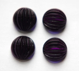 Vintage Amethyst Purple Melon Glass Cabochons 11mm cab703K - Picture 1 of 2