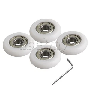 4Pcs 10x40x10mm Plastic Bearing Ball Bearing Guide Pulley Roller Round Wheel - Picture 1 of 5