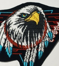 Eagle Tribal Biker Embroidered Iron On Sew On Patch Badge Native 