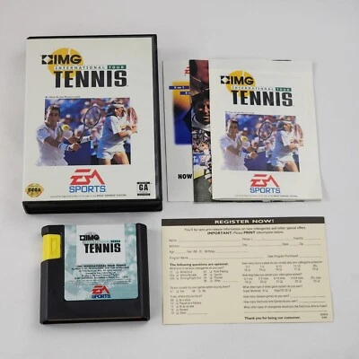 IMG International Tour Tennis (Sega Genesis 1994) Complete w Inserts Reg Card VG - Image 1 of 4