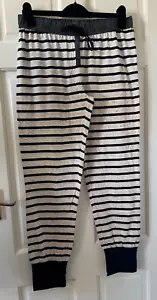 ESPRIT - Striped Pyjama Bottoms Pants Legging 14 Navy Blue White Loungewear BNWT - Picture 1 of 13
