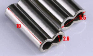 Double Oval Brass Fishing Line Crimps - Mono & steel - 50pcs - Choice of 7 sizes - Picture 1 of 17