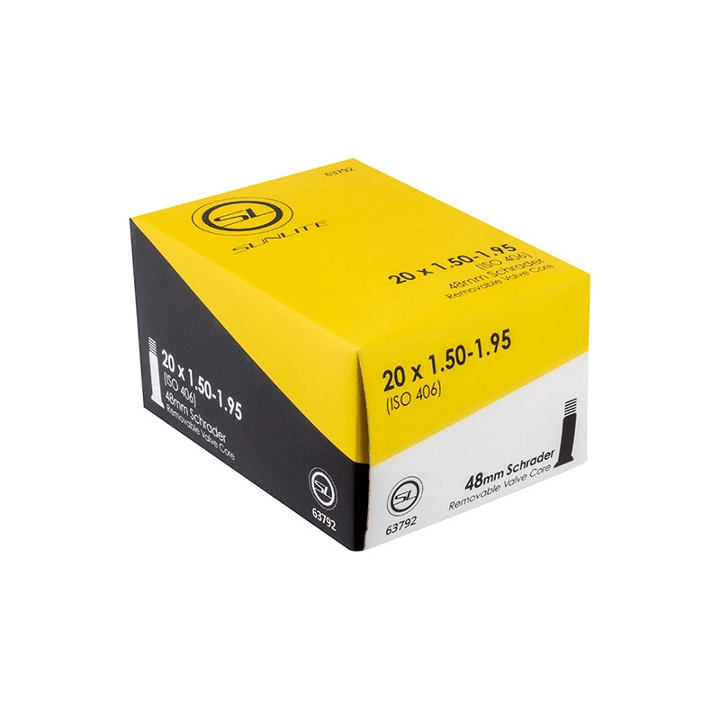 SUNLITE BMX BIKE BICYCLE INNER TUBE 20 x 1.5 - 1.95 RUBBER SCHRADER VALVE NEW - Image 1 of 1