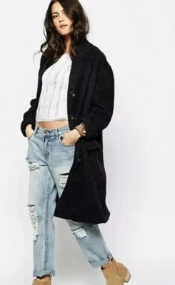 Free People Brushed Wool Eyelet Lined Oversized Coat Womens Sz Sm New MSRP $248 - Image 1 of 4