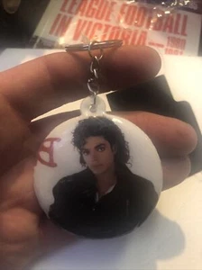 MICHAEL JACKSON Padded DOUBLE SIDED KEY RING - Picture 1 of 4