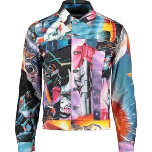 MOSCHINO COUTURE by Jeremy Scott Transformers Print Denim Jacket - IT 46/UK 36 - Picture 1 of 12