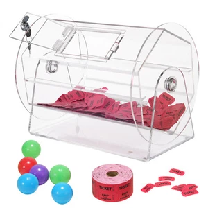VEVOR Acrylic Raffle Drum Lottery Cage Holds 5000 Tickets or 200 Bingo Balls - Picture 1 of 12