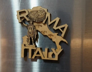 Vintage Wood 3D Art Decorate Refrigerator Magnets Souvenir CNC Roma Italy 2.5" - Picture 1 of 3
