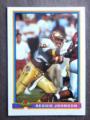 Reggie Johnson #123 Bowman 1991 Football Card (Denver Broncos) VG - Image 1 of 2