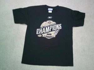 San Antonio Spurs T Shirt Boys Medium Black 2005 Championship Reebok - Picture 1 of 11