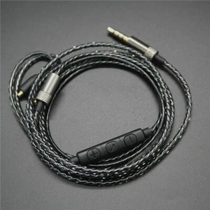 Black Volume Control MMCX Audio Cable Cord For Shure se215/se425/se535 W/Mic - Picture 1 of 5