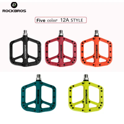Pedales de bicicleta de montaña ROCKBROS rodamiento compuesto de nailon pedales planos ensanchados de 9/16" Foto 1 de 4