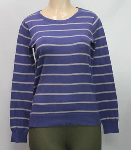 Rubbish Women's Sweater Stretch Long Sleeve Stripes Purple Size L - Picture 1 of 6