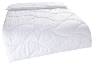 my home Qualitäts Microfaser Bett Decke CAELAN weiß 135x200cm Polyester leicht - Bild 1 von 3