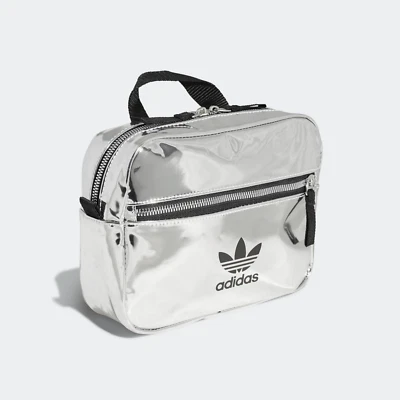 RARE adidas orignal Mini Airliner Backpack Silver Metallic / Black ED5881 - Image 1 of 4