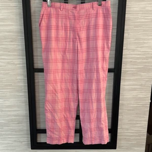 Burberry Golf pink plaid Capri cotton pants size 6 - Picture 1 of 7