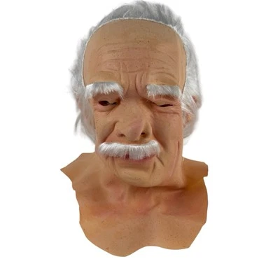 Old Man Over Head Mask Realistic White Hair Bushy Eyebrows Drama Theater - Image 1 of 4