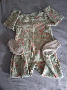 CARTER'S JUST FOR YOU GIRLS ONE PIECE FLEECE PJ SLEEPER FOOTED FLORAL SIZE-3T - Picture 1 of 3