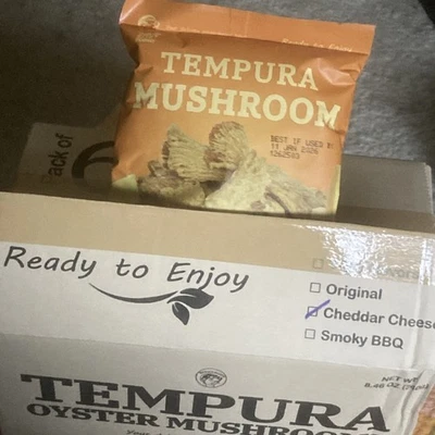 Estuche BB 1/26 Queso Cheddar BITETUOSO Tempura Ostra Champiñón Chip Listo para Comer Foto 1 de 4