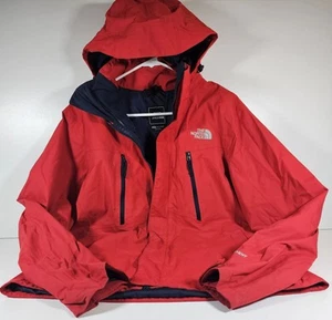 The North Face Mens Red Hyvent Rain Jacket Small Hooded Waterproof Style A14F - Picture 1 of 21