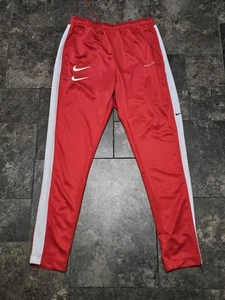 Medium Nike Track Pants Mens Red Double Swoosh Jogger Athletic - Picture 1 of 5