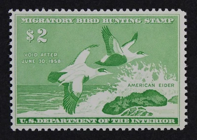 CKStamps: US Federal Duck Stamps Collection Scott#RW24 $2 Mint OG Light Gum Bend - Image 1 of 2