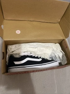 Vans Ward Womens Sneaker Low Top Canvas Upper Black White Lace Up Shoe Sz 6 NIB - Picture 1 of 8