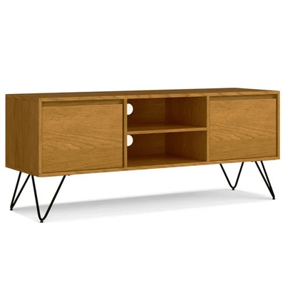 Hunter 60 inch Wide Industrial TV Media Stand in OAK WOOD For TVs up to 65 in... - Image 1 of 4