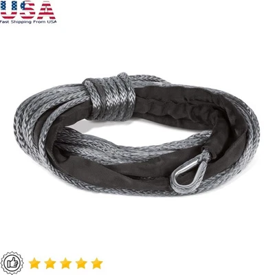 Cuerda de cabrestante sintético Dyneema 46 ft 2000-3500 lb ATV UTV dedal de acero inoxidable EE. UU. Foto 1 de 4