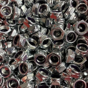 Steel Nylon Insert Locknuts- 3/8"-16 Thin Height- Zinc Silver Plated- Lot of 100 - Picture 1 of 1