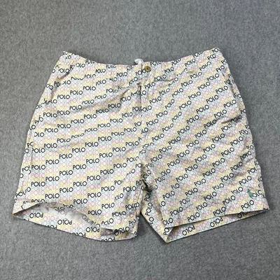 Polo Ralph Lauren Shorts Mens XL White All Over  Logo Classic Fit Preppy  - Image 1 of 4