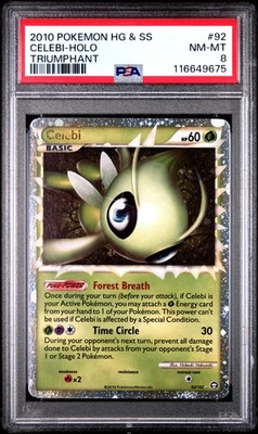 Pokémon Celebi 92/102 HGSS Triumphant Holo English PSA 8 NM-MT - Image 1 of 2