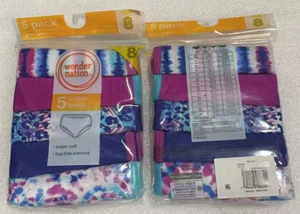 10PCS Wonder Nation Girls Cotton Brief Underwear, 5Pack, Sizes 8 - Picture 1 of 2