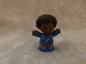 Fisher Price Little People African American Little Boy with Blue Rocket Shirt - Picture 1 of 4