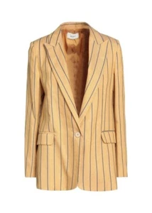 Vicolo Italy Striped Linen Blazer in Sand Size S - Picture 1 of 5