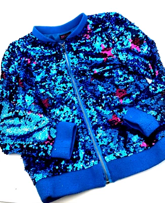 Girls Jacket Coat Sequins Size Large 10/12 JoJos Closet Stars Zipper Children - Image 1 of 4