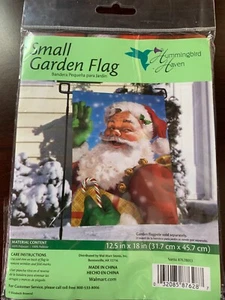 Classic Santa Outdoor Christmas Small Garden Flag 12.5” x 18” SO CUTE!! - Picture 1 of 2