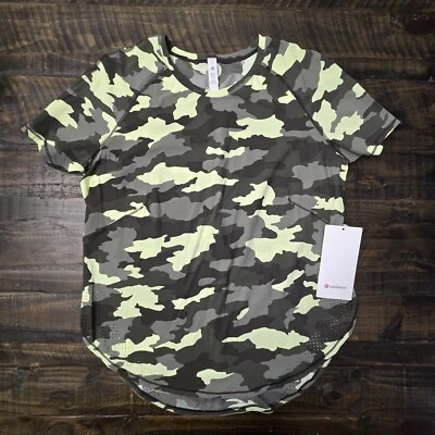 Camiseta Lululemon UVP Run Manga Corta Verde Camuflaje 8 Foto 1 de 4