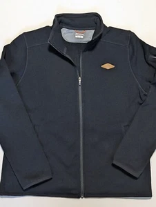 Merrell Jacket Black Full Zip Leather Logo Mid-Weight Outdoor Hiking Mens Large - Picture 1 of 13