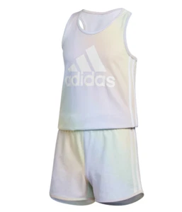 Adidas Youth Girls 7-14 Iridescence Print Romper, Sky Tint - Picture 1 of 7