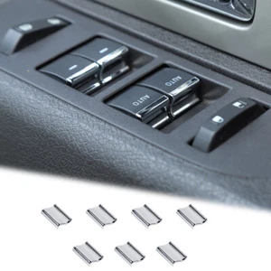Interruptor de botón de elevación de ventana de coche 7 piezas decoración de cubierta para Ford F150 2009-14 cromado - Imagen 1 de 14