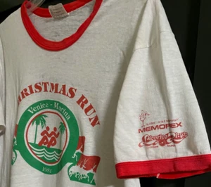 VINTAGE 1981 CHRISTMAS RUN VENICE-MARINA T-SHIRT SIZE L - Picture 1 of 6