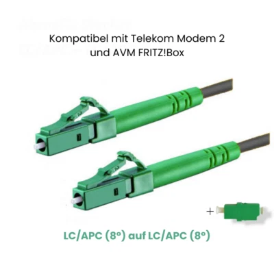 Glasfaserkabel LC/APC (8°) SIMPLEX schwarz 5m-75m CONBIC® + FREE LC ADAPTER - Bild 1 von 4