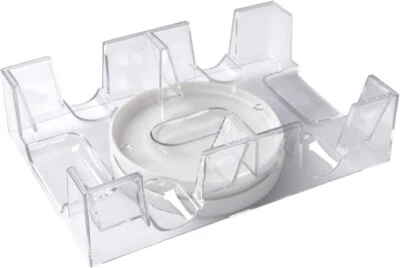 2-Deck Rotating Canasta Card Holder Tray. Dual Deck Revolving Playing Cards Tray - Image 1 of 4