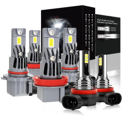 For Volvo S40 V50 2005-2010 2011 Combo LED Headlight Hi/Lo Beam + Fog Light Bulb — 第 1/4 张图片