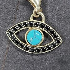 Thomas Sabo Turquoise Evil Eye Black Cubic Zirkonia Charm 925 Silver