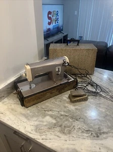 Vintage Sears Kenmore Sewing Machine Model 29 w/Pedal, Case (Lavender) TESTED - Picture 1 of 15