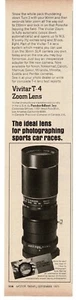 1971 VIVITAR T-4 Zoom Lens for 35mm SLR camera Vintage Print Ad - Picture 1 of 1