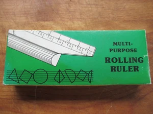 Vintage Multi Purpose Rolling Ruler 6” 3D Drawings Angles Graphs Circles-Sealed - Picture 1 of 8