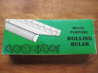 Vintage Multi Purpose Rolling Ruler 6” 3D Drawings Angles Graphs Circles-Sealed - Image 1 of 4